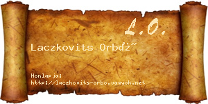 Laczkovits Orbó névjegykártya